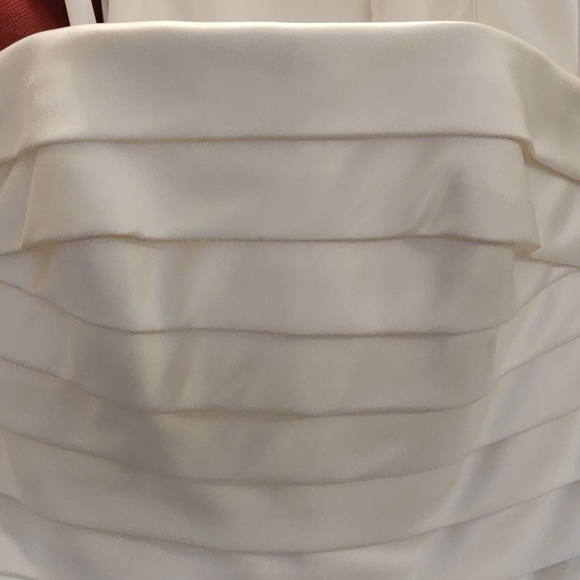 White Party / Bridal Satin Pleaded Corset Dress with Palantin - Picture 4 of 9